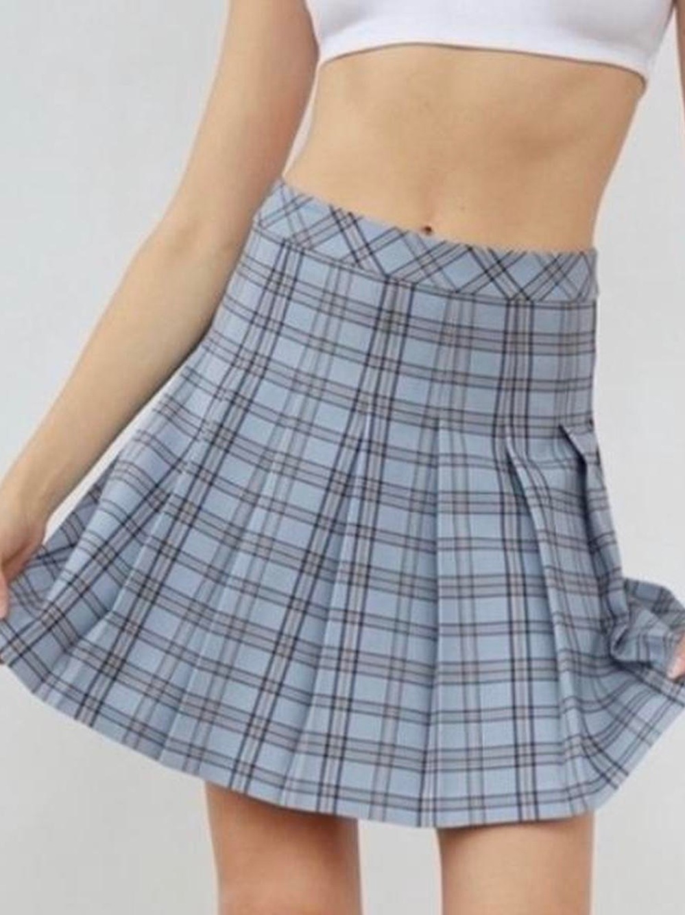 Aritzia Sunday Best Olive Mini Plaid Tennis Pleated Skirt